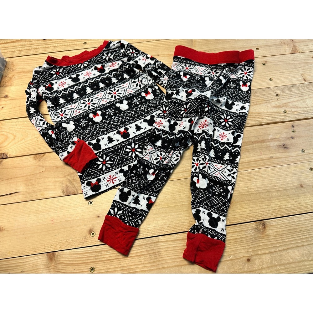 Disney Mickey Mouse‎ Holiday Fair Isle Pajama Set Toddler Kids 18 24 Months